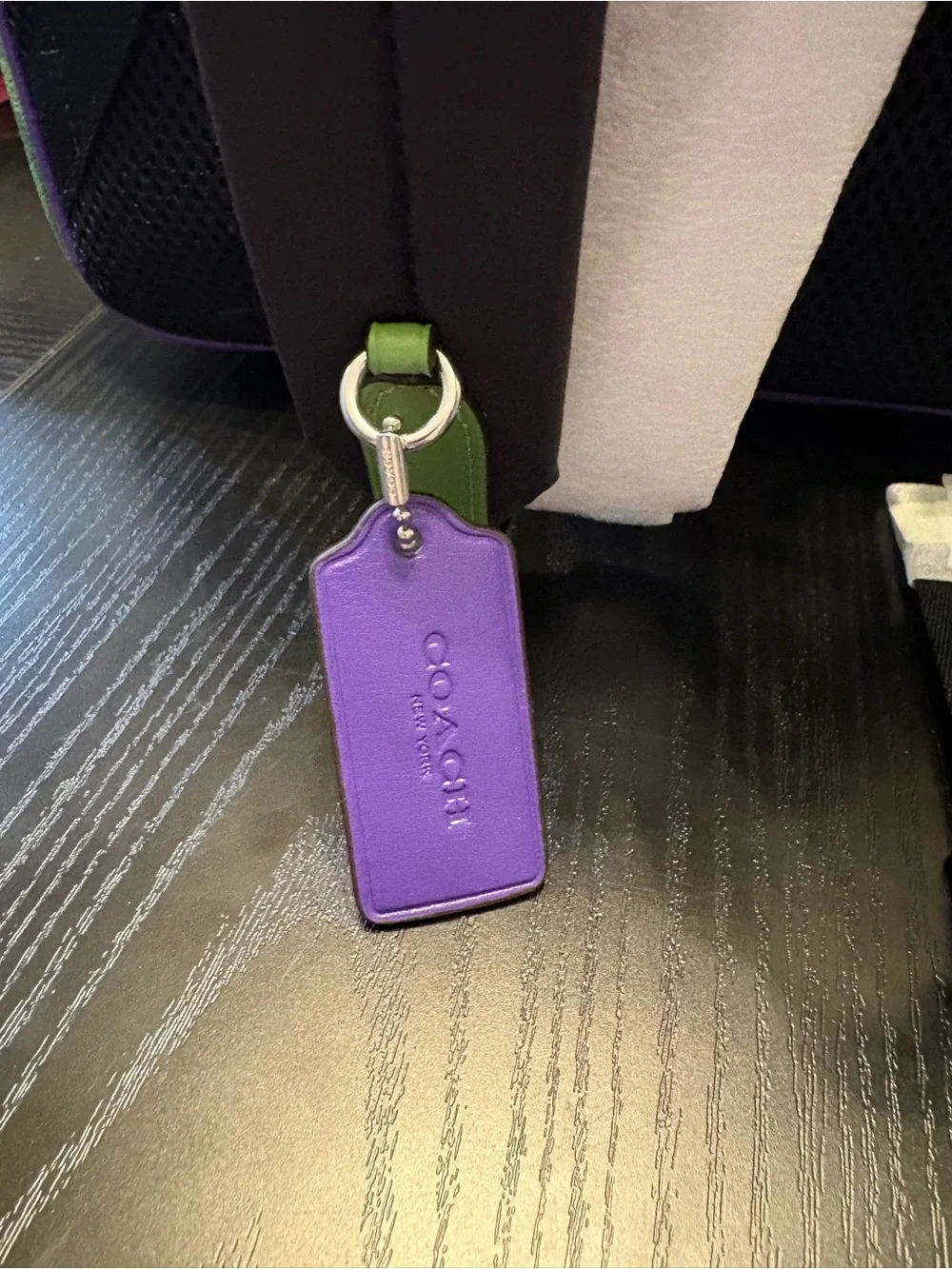 COACH Purple and Coral Signature Mini Backpack
